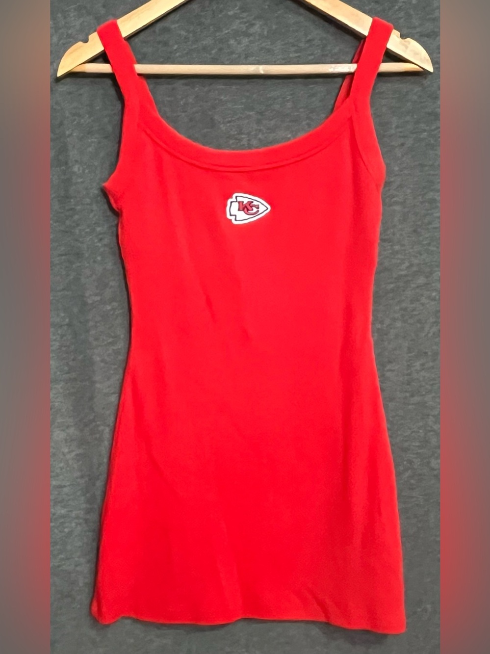 Abercrombie & Fitch Kansas City Chiefs Bra-Free Essentials 90s Rib Mini Dress PS